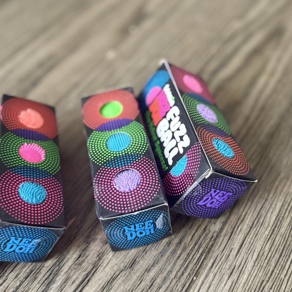Schylling NeeDoh Teenie Fuzz Ball 3-pack Squishy Sensory Fidget Stress Toy New - Picture 5 of 7
